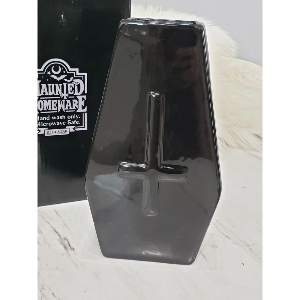 NEW KILLSTAR Coffin Flower Vase Home Decor Gothic Halloween Upside Down Crucifix